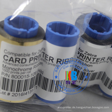 zebra p330i id-kartendrucker verwendet 800015-107 silberfarbharz-thermotransferband